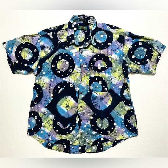 Colours by Alexander Julian Short Sleeve Button Down 17-17.5 Men’s Size XL - Picture 1 of 6